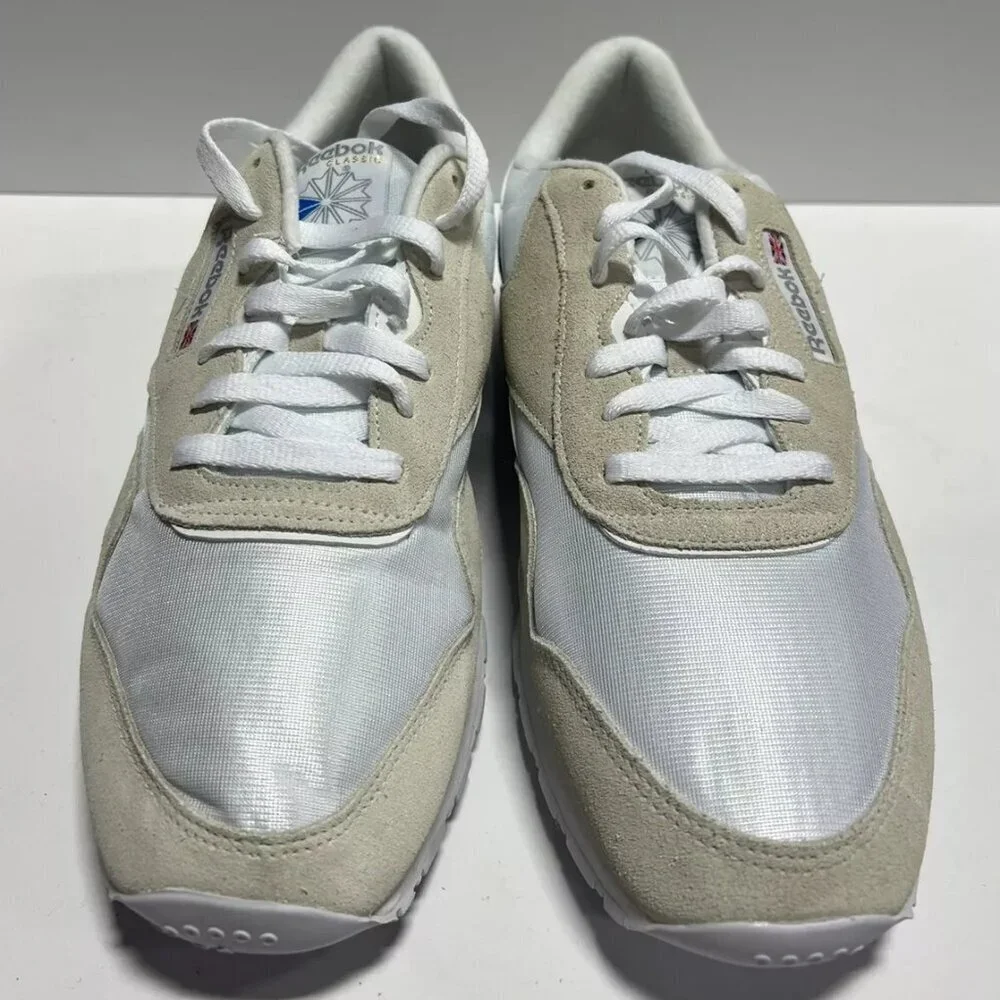 Reebok Men's Classic Nylon Sneaker White/Beige, Size 13 M